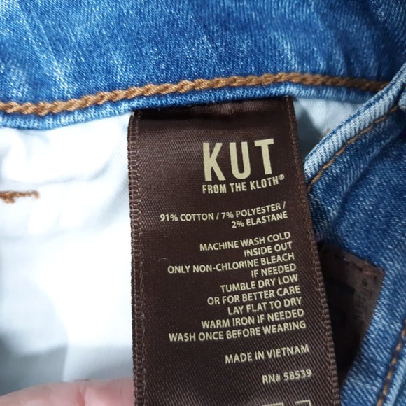 Kut from the Kloth Women's Ankle Skinny Jeans Size 6 Light Wash Distressed Denim - Picture 8 of 12